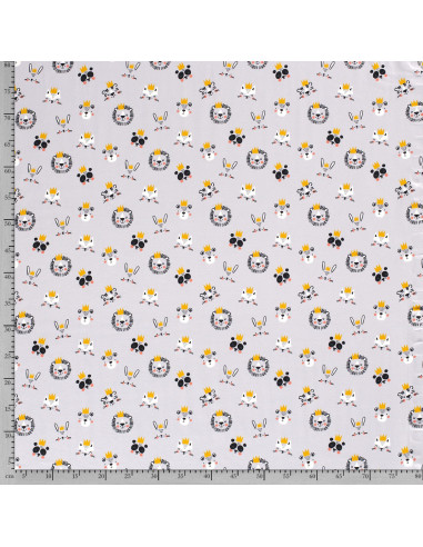 Tyg Jersey Djuransikten Ljusgrå