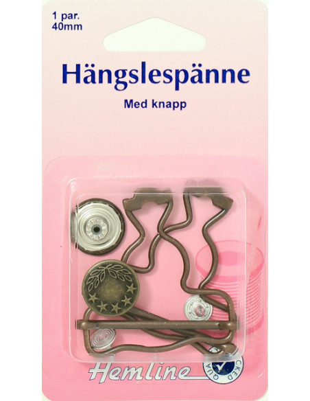 Hängselspänne m knapp 2st oxid