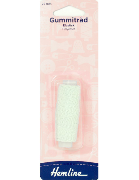 Gummitråd 20m Vit