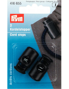 Snörstopp 1-hål Svarta 2-pack