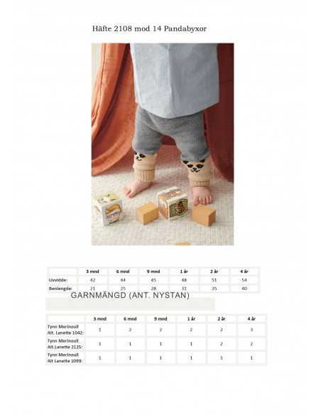 Mönsterhäfte 2108 Myk Start Baby Svensk text