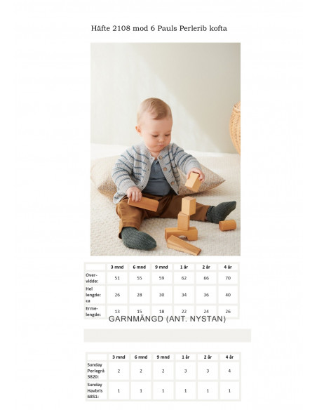 Mönsterhäfte 2108 Myk Start Baby Svensk text