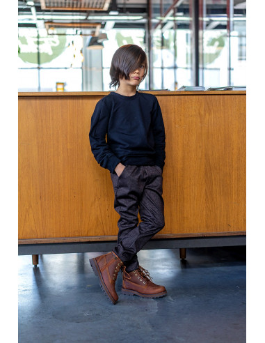 Jerseytyg French Terry Flossad Svart