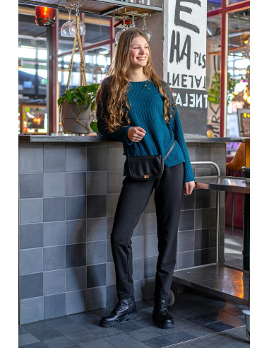 Jerseytyg French Terry Flossad Svart