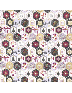 Bomullspoplin Jul Offwhite