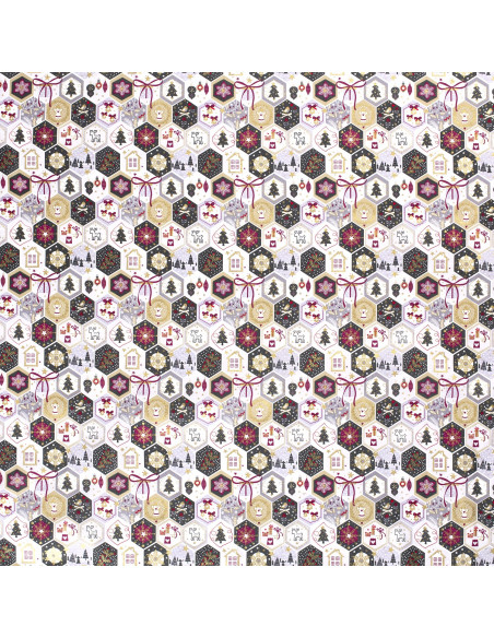 Bomullspoplin Jul Offwhite