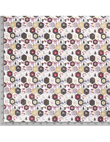 Bomullspoplin Jul Offwhite