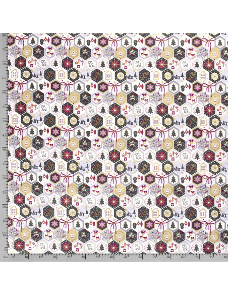 Bomullspoplin Jul Offwhite