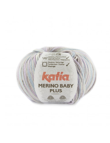 Merino Baby Plus 105 Lila/Aqua/Ljusgrå