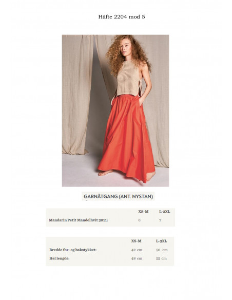 Mönsterhäfte 2204 Dame  Bomull Svensk text