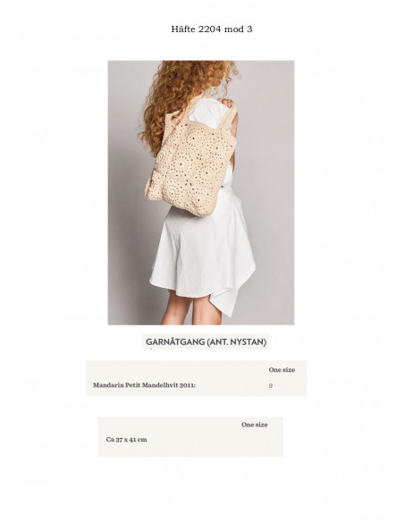 Mönsterhäfte 2204 Dame  Bomull Svensk text