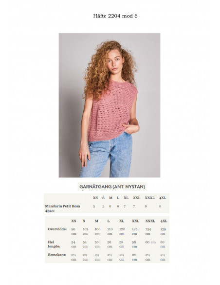 Mönsterhäfte 2204 Dame  Bomull Svensk text