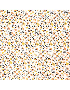 Viskosjersey aprikos/gula Blommor 2